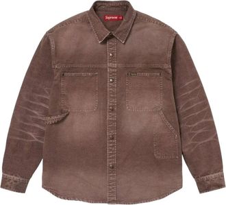 SUPREME SS26 Worn Snap Painter Shirt Brown SUP-SS26-125-BRN