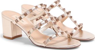 Valentino Garavani Rockstud Slide Sandal in Skin at Nordstrom, Size 36.5