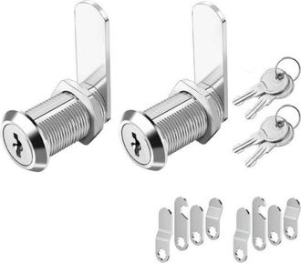 OEM Juego De 2 Piezas: Cerradura Sin Llave Armarios, Cerradura De Cilindro De 25 Mm Llave Juego, Compartimentos De Caravanas Cajas De (plateada)