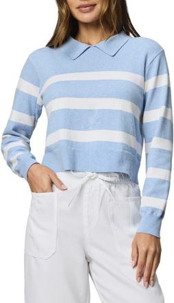 Splendid Phoebe Stripe Polo Sweater in Sea Breeze Blue/White at Nordstrom, Size X-Small