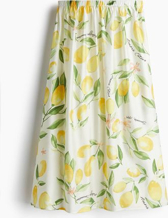 H&M Ausgestellter Jupe - Yellow