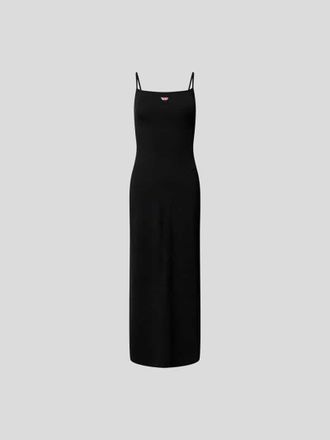 Diesel Midikleid mit Label-Detail in Black, Gr&ouml;&szlig;e L