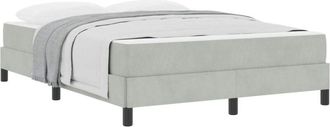vidaXL Cama Tipo Box Spring Con Colch&oacute;n Gris Claro 160 X 220 Cm Tela Vidaxl
