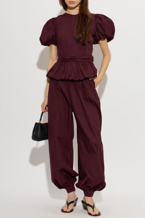 Rotate Draped Top, Womens, Burgundy