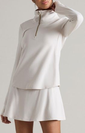 Rhone Course to Court Long Sleeve Quarter Zip Top in Sand at Nordstrom, Size X-Small