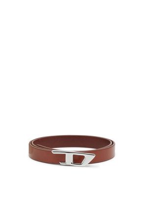 Diesel 2 cm leather belt with metal D buckle - Belts - Woman - Brown