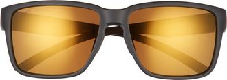 Smith Emerge 60mm Polarized Rectangle Sunglasses in Matte Black/Bronze Mirror at Nordstrom