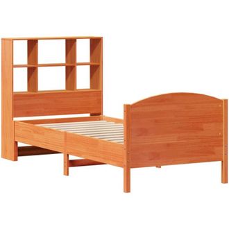 vidaXL Bookcase Bed without Mattress Wax Brown 100x200cm Solid Wood Pine Vidaxl