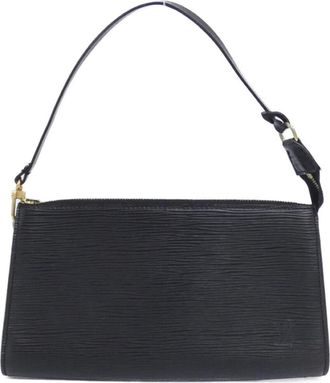 Louis Vuitton Black Leather Pochette Pouch (Pre-Owned)