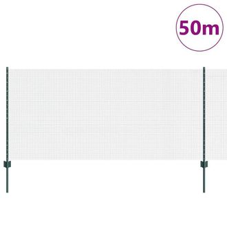 Berkfield Home Green Welded Wire Fence with 22 U Posts Green 1x50 m Steel