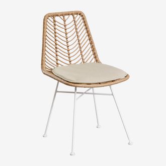 Sklum Pack De 2 Sillas De Comedor En Rat&aacute;n Sint&eacute;tico Gouda Natural Sklum