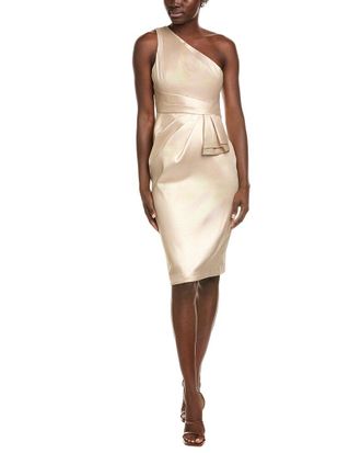 Aidan Mattox Aiden Mattox Pleated One-Shoulder Midi Dress