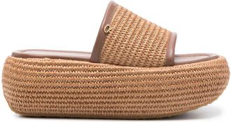 Gianvito Rossi 60mm woven raffia espadrilles - women - Leather - 40 - Brown