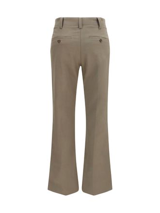 Brunello Cucinelli Womens Slim Flared Pants Tea Leaf Cotton; Elastane Trousers