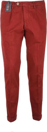 Filetto Pantalone Italiano Red Trousers With Modern Fit And Tailored Details