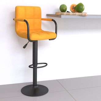 vidaXL Taburete De Cocina De Tela Amarillo Mostaza Vidaxl