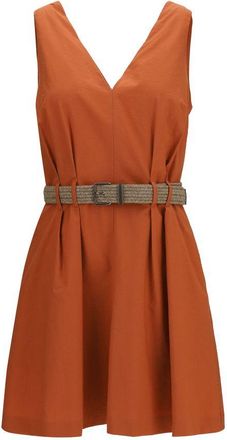 Brunello Cucinelli Orange Cotton Casual Womens Dress