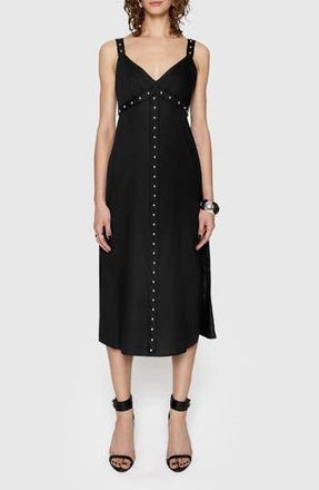 Rebecca Minkoff Archie Studded Linen Blend Dress in True Black at Nordstrom Rack, Size 8