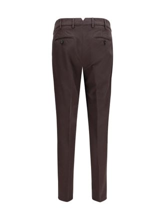 Brunello Cucinelli Mens Dyed Cotton Pants Dark Brown Trousers