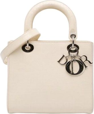 Dior Pre-owned Handbags, female, White, Size: ONE SIZE Pre-owned Vintage Leather Handbag