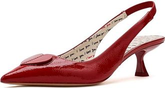 Kate Spade New York Lover Slingback Kitten Heel Womens Shoes Dark Scarlet : 5.5 M, Leather