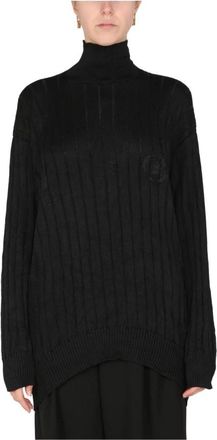 Balenciaga Oversized Mock Neck Pullover - Dames - Coltruien - Zwart - M - Truien & Vesten