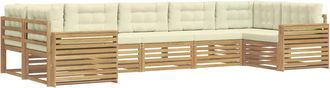 vidaXL Conjunto De Sof&aacute;s De Exterior 7 Uds. Blanco Y Crema Vidaxl