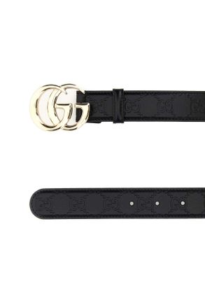 Gucci Womens Black Leather Belt Blackblackblack Calf Skin Cinture