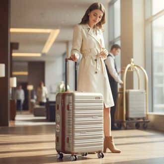 Infinity Leather Hard Shell Champagne Cabin 55 x 36 x 20 cm ABS Kofferkoffer Bagage voor Easyjet, Ryanair