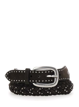 Golden Goose Brown Studded Buckle Belt