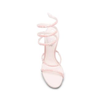 Rene Caovilla Crystal-Embellished Satin Stiletto Sandal - Pink