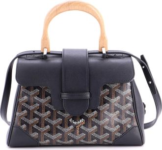 Goyard Saigon Top Handle Bag Coated Canvas with Leather Mini
