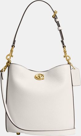 Coach Womens Willow Soft Bucket Bag 19 - White Leather - One Size