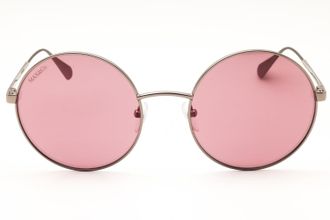 Max & Co. MO0008 Round Metal Sunglasses - Silver
