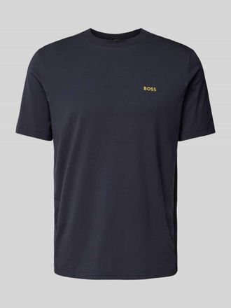 HUGO BOSS T-Shirt mit Label-Print in Marine, Größe XXL
