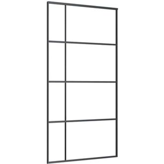 vidaXL Vidaxl - Puerta Corredera Esg Vidrio Y Aluminio Negra 102,5x205 Cm