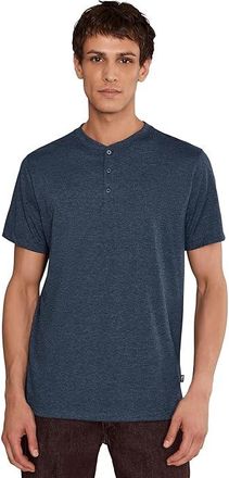 The North Face Tri-Blend Short Sleeve Henley Mens Clothing Summit Navy/White Heather : 2XL, Cotton/Polyester