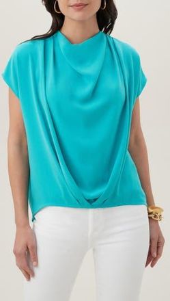 Trina Turk Odilia Drape Top in Tranquil Turquoise at Nordstrom Rack, Size Small