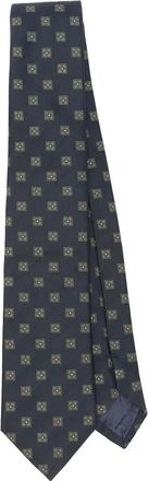 Emporio Armani Cravatta in seta con motivo geometrico - Blu
