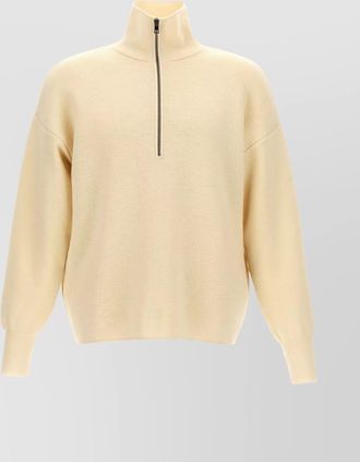 Maryya merino wool high neck half zip jumper