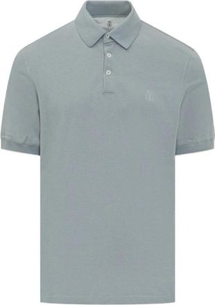 Brunello Cucinelli Brunello Cucinelli, Polo Shirts, male, Blue, Size: 2XL Classic Piquet Polo