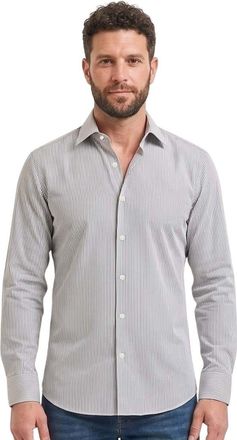 HUGO BOSS Grey Slim Stripes Shirts
