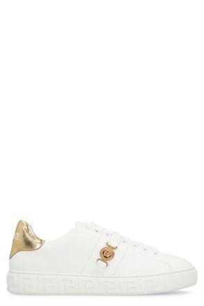 Versace Faux Leather Low-Top Sneakers