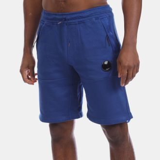 C.P. Company Mens Lens Fleece Shorts in Blue