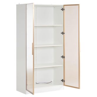 STILVORA Vitrina Con 2 Puertas, Estantes Ajustables Y Led Para Sal&oacute;n O Comedor, En Tablero De Part&iacute;culas, 80&times;40&times;160 Cm
