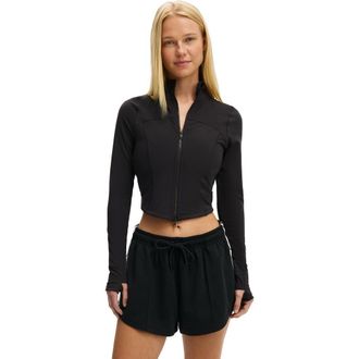 Cotton On Womens Active Ultra Soft Contour Long Sleeve Zip Through in Black at Nordstrom, Size X-Small