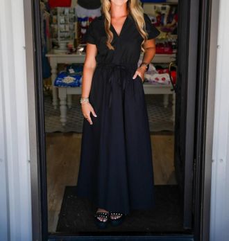 Pinch Design Open Back Midi Dress In Black