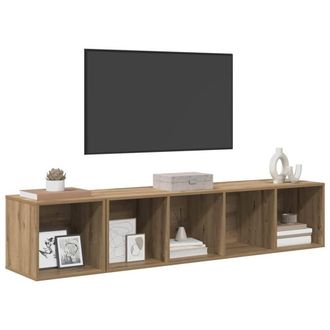 Berkfield Home TV Cabinet Set 2 pcs Artisan oak 37 x 37 x 142.5 cm in Brown
