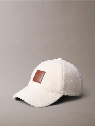 Calvin Klein Womens Sherpa Baseball Cap - White