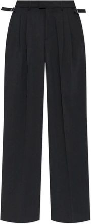 Ami Wollen broek - Dames - Wijde Broeken - Zwart - M - Wol - Broeken